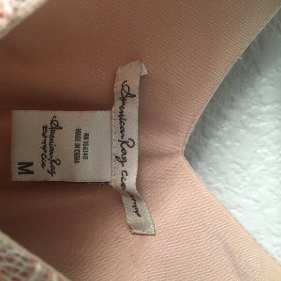 Pink Lace Dress Boho V-neck A-line Small American Rag Sleevless - Picture 10 of 15